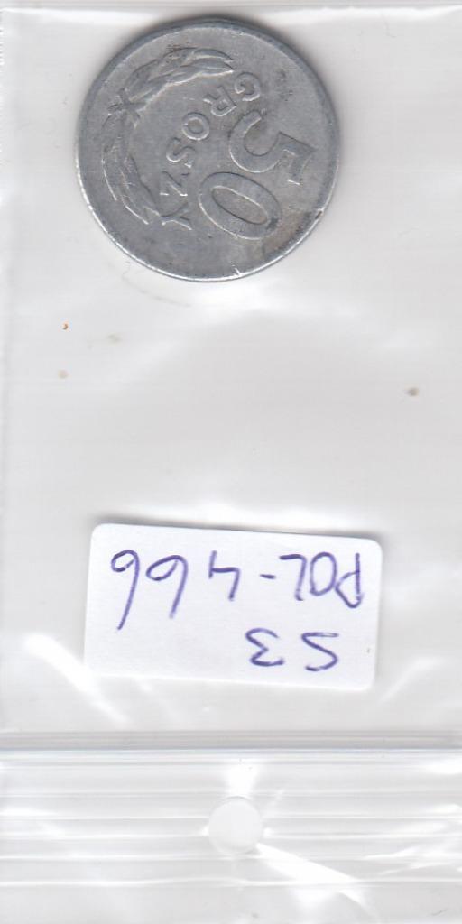 S3-POL-0466 Polen 50 groszy 1965  FI Y# 48.1, Postzegels en Munten, Munten | Europa | Niet-Euromunten, Polen, Verzenden