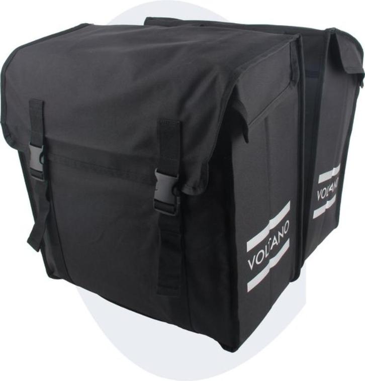 Voltano Dubbele Fietstas XXL - Zwart- 60 liter, Fietsen en Brommers, Fietsaccessoires | Fietstassen, Zo goed als nieuw, Ophalen of Verzenden