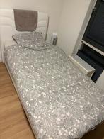 Bed met matras en opbergruimte - Frame defect, Gebruikt, 90 cm, Eenpersoons, Wit