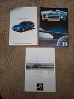 3x autofolder Renault 19 accessoires, Boeken, Auto's | Folders en Tijdschriften, Verzenden, Zo goed als nieuw, Renault