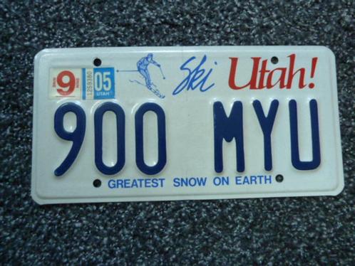 Kentekenplaat licenseplate Utah Ski 1 USA, Verzamelen, Automerken, Motoren en Formule 1, Gebruikt, Auto's, Verzenden
