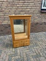 Eiken vitrine kastje met spiegel achterwand, Huis en Inrichting, Kasten | Vitrinekasten, Ophalen, 50 tot 100 cm, Zo goed als nieuw