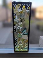 Raamdecoratie met gekleurd glas in metalen lijst, Huis en Inrichting, Ophalen of Verzenden, Gebruikt