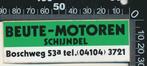 Sticker: Beute Motoren - Schijndel, Ophalen of Verzenden, Zo goed als nieuw, Bedrijf of Vereniging