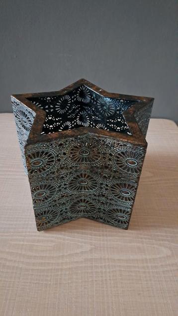 KANDELAAR STERVORM KAARS KERSTSTER METAAL KERST KAARSHOUDER beschikbaar voor biedingen