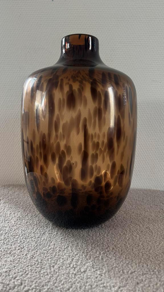 Cheetah Vaas van Glas, Huis en Inrichting, Woonaccessoires | Vazen, Zo goed als nieuw, Overige kleuren, Minder dan 50 cm, Glas