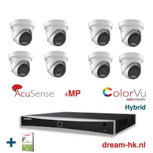 4MP Hikvision Hybrid ColorVu 3.0 IP PoE set (met 10TB HDD), Audio, Tv en Foto, Videobewaking, Nieuw, Buitencamera, Ophalen of Verzenden