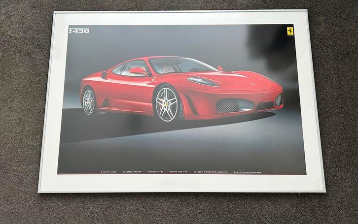 Ferrari F430 Poster - Ingelijst, Antiek en Kunst, Kunst | Overige Kunst, Ophalen of Verzenden