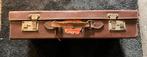 Vintage leren koffer met slot van magazijn Tamse, Zwolle, Gebruikt, 50 tot 60 cm, Slot, Leer