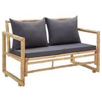Tuinbank met kussens 115 cm bamboe €145, Tuin en Terras, Tuinbanken, Ophalen of Verzenden, Nieuw