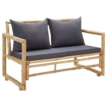 Tuinbank met kussens 115 cm bamboe €145 beschikbaar voor biedingen