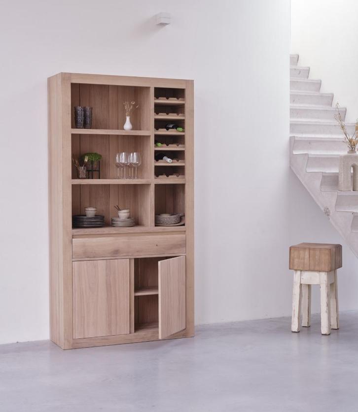 Eiken kast | Wijnkast | Buffetkast | Massief eiken | Kast, Antiek en Kunst, Curiosa en Brocante, Ophalen