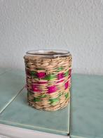 Rieten waxinelichthouder., Ophalen of Verzenden, Gebruikt, Overige materialen, Minder dan 25 cm