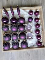 Diverse maten mooi gedecoreerde glazen kerstballen en pegels, Ophalen of Verzenden, Zo goed als nieuw