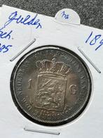 Zilveren gulden 1892 met patina, Postzegels en Munten, Munten | Nederland, 1 gulden, Zilver, Ophalen of Verzenden, Koningin Wilhelmina