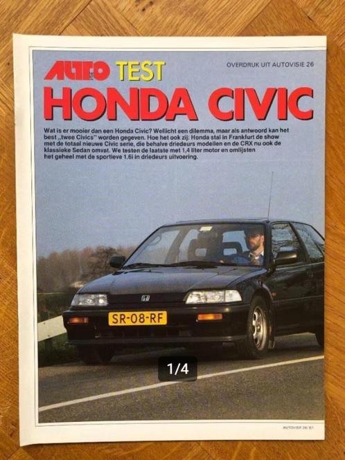 Honda Civic test: overdruk uit Autovisie 26 1987, Boeken, Auto's | Folders en Tijdschriften, Nieuw, Honda, Verzenden
