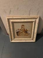 Schilderijtje met mand eieren, Ophalen of Verzenden