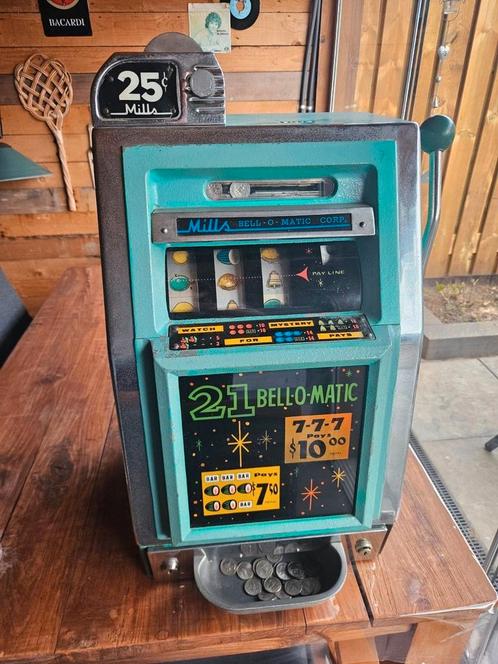 Eenarmige bandiet, Mills bell o matic corp,  gokkast, Verzamelen, Automaten | Gokkasten en Fruitautomaten, Zo goed als nieuw, Ophalen