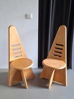 paar vintage design Lundia Lundi Sit verstelbare stoelen, Huis en Inrichting, Stoelen, Ophalen, Twee, Bruin, Hout