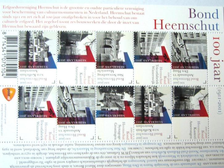 Frankeergeldig 10x1,31 postfris vel blok Heemschut Bond 100, Postzegels en Munten, Postzegels | Nederland, Postfris, Na 1940, Ophalen of Verzenden