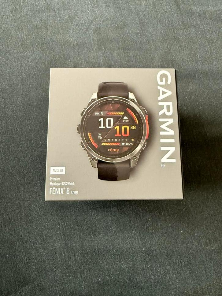 Garmin Fenix 8 47mm Slate Grey Nieuw, Sieraden, Tassen en Uiterlijk, Sporthorloges, Nieuw, Android, Zwart, Afstand, Calorieverbanding