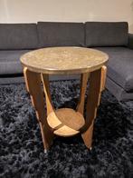 Art Deco rooktafel bijzettafel, Huis en Inrichting, Minder dan 55 cm, Gebruikt, Rond, Ophalen of Verzenden