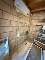 Glazen deur met vloerdranger, Doe-het-zelf en Verbouw, Glas en Ramen, Ophalen, Gevelraam of Ruit, 80 tot 120 cm, 160 cm of meer