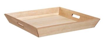 Dienblad Fay - naturel - MDF - 52x52x6,5 cm beschikbaar voor biedingen