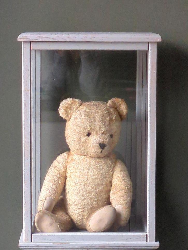 Houten Vitrinekast met Glas (zonder beer), Antiek en Kunst, Antiek | Woonaccessoires, Ophalen