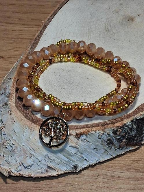 armbandjes goud kraaltjes life tree (open), Sieraden, Tassen en Uiterlijk, Armbanden, Goud, Ophalen of Verzenden