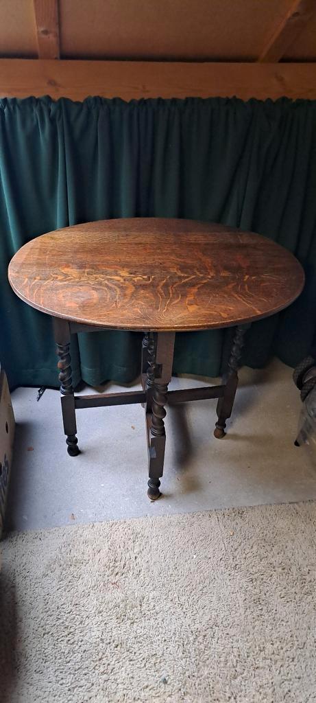 Antieke Inklapbare Tafel, Huis en Inrichting, Tafels | Eettafels, Ophalen