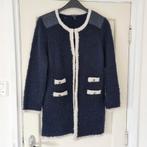 Donkerblauw vest met crème kleurige randen. Maat L merk Ques, Kleding | Dames, Bodywarmers, Maat 38/40 (M), Blauw, Ophalen of Verzenden