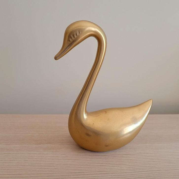 Vintage messing zwaan, Antiek en Kunst, Antiek | Koper en Brons, Ophalen of Verzenden