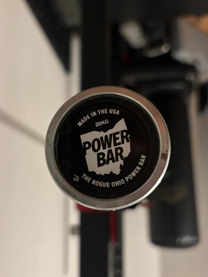 Rogue Ohio Powerbar + Eleiko Schijven, Sport en Fitness, Fitnessmaterialen, Zo goed als nieuw, Halterstangen, Armen, Ophalen