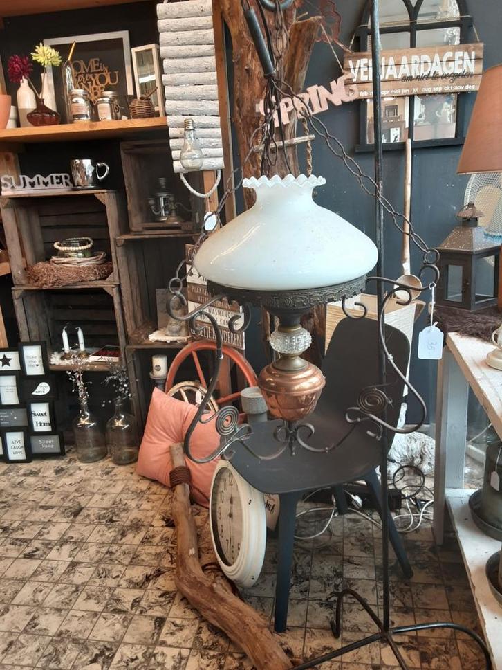 Antieke Koperen Hanglamp, Antiek en Kunst, Antiek | Lampen, Ophalen