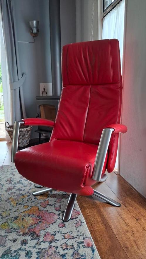 Design Elektrische  runderleren  sta op stoel  merk topform, Huis en Inrichting, Fauteuils, Zo goed als nieuw, Ophalen of Verzenden