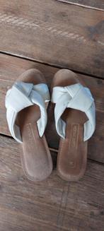 Leren slippers maat 36 Cafe Moda creme-wit., Wit, Cafe Moda, Zo goed als nieuw, Sandalen of Muiltjes