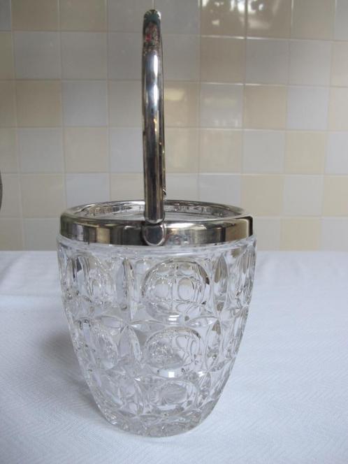 verzilverd ijsblokemmer kristal, Antiek en Kunst, Antiek | Goud en Zilver, Ophalen of Verzenden