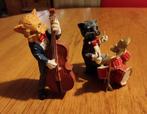 2 leuke katten beeldjes muzikanten, Verzamelen, Beelden en Beeldjes, Ophalen of Verzenden, Zo goed als nieuw, Dier