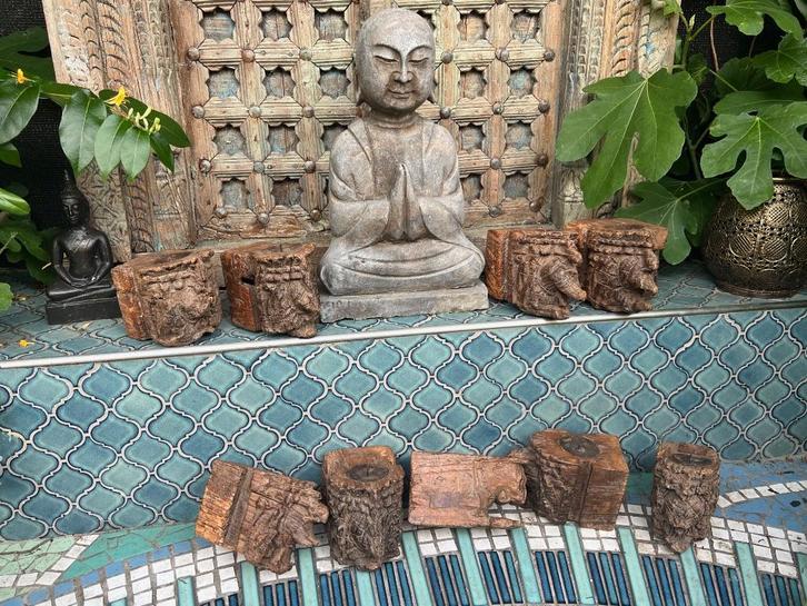 Indiase console kandelaar uit India oud brokstuk wand, Huis en Inrichting, Woonaccessoires | Kandelaars en Kaarsen, Nieuw, Kandelaar