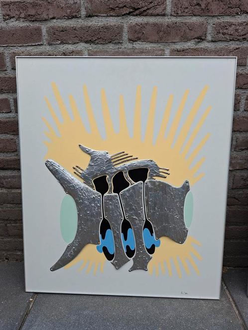 Kunst van hout, olieverf en metaal, Antiek en Kunst, Kunst | Litho's en Zeefdrukken, Ophalen