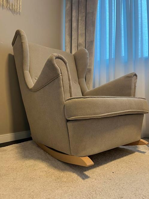 Ikea STRANDMON beige fauteul met schommelpoten(!), Huis en Inrichting, Fauteuils, Zo goed als nieuw, Ophalen