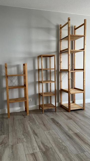Ikea Rek, Ivar, massief grenen bestaande uit 3 delen, boeken - afbeelding 7