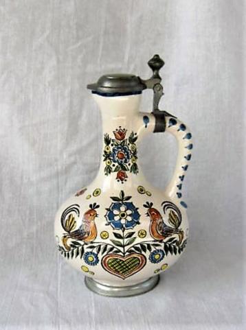 Ulmer Keramik Karaf met tinnen deksel (2515-1) beschikbaar voor biedingen