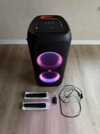 JBL 310 Partybox - Compleet set met microfoons - Nieuwstaat, Ophalen of Verzenden, Zo goed als nieuw, Complete set