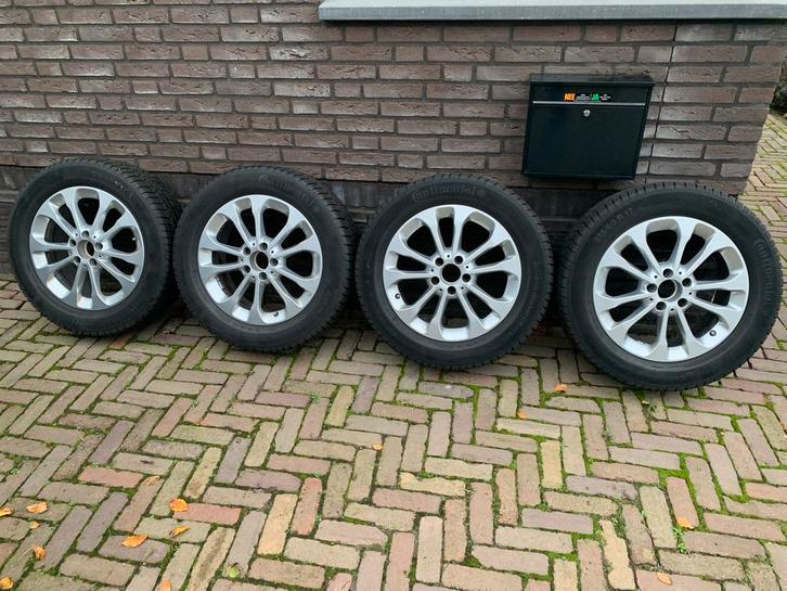 4 CONTINENTAL WINTERBANDEN 215/60 R17 - BAND+VELG - MERCEDES, Auto-onderdelen, Banden en Velgen, Banden en Velgen, Winterbanden
