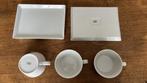 Arzberg wit Tric porselein, rechthoekige schaal en 3 kommen, Overige typen, Ophalen of Verzenden, Zo goed als nieuw, Effen