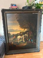 Groot klassiek schilderij in originele lijst, Antiek en Kunst, Kunst | Schilderijen | Klassiek, Ophalen