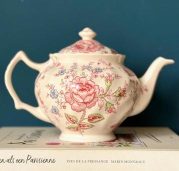 Johnson Bros Rose Chintz Pink theepot beschikbaar voor biedingen