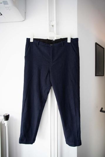 Blauwe wollen broek / pantalon Denham maat M, valt ruim beschikbaar voor biedingen